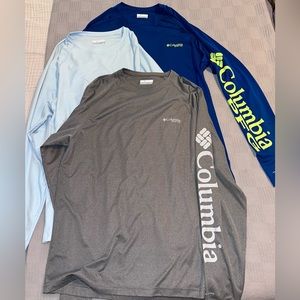 Lot of 3- Columbia Men's Terminal Tackle PFG Long Sleeve shirts- Size M